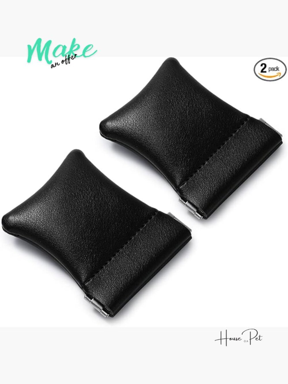 2 Pack PU Leather Slim Engagement Wedding Ring Pouch Jewelry Gift Bag